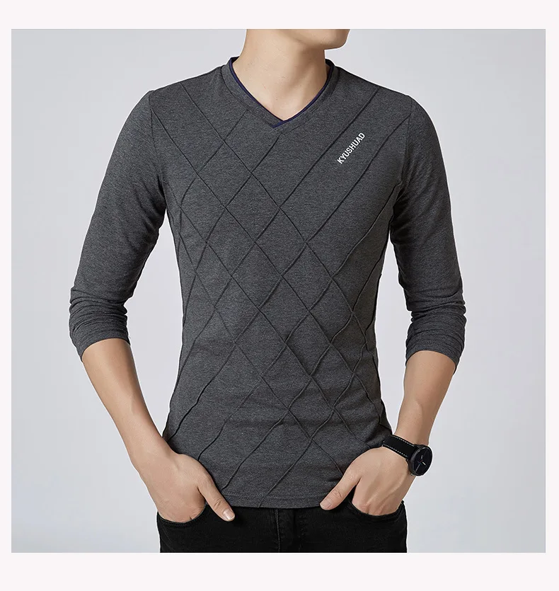 Однотонная повседневная мужская рубашка поло марки с надписью Slim Fit Осень-Зима Поло мужская хлопковая анти-пиллинг длинная футболка без рукавов Поло