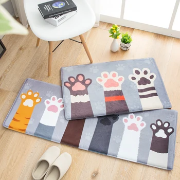 

Cartoon Cat Claw Printed Hallway Rugs Carpet Bedroom Living Room Kitchen Area Rug Anti-slip Water Absorption Floor Mat Carpets