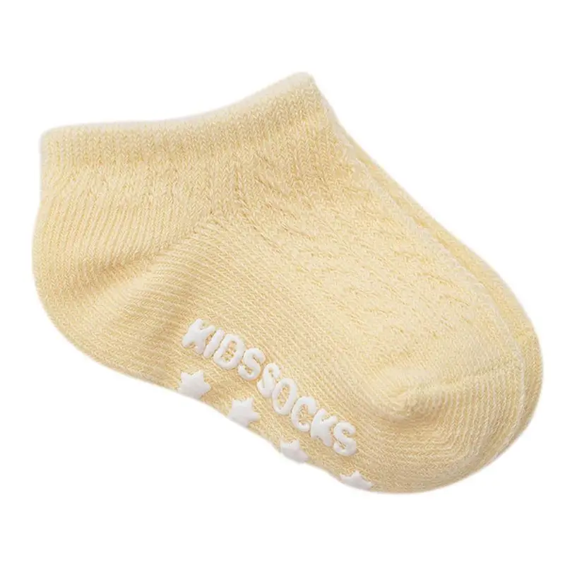 1 пара, детские летние хлопковые тонкие короткие носки для маленьких мальчиков и девочек новые стильные нескользящие носки, D08C - Цвет: Yellow-S