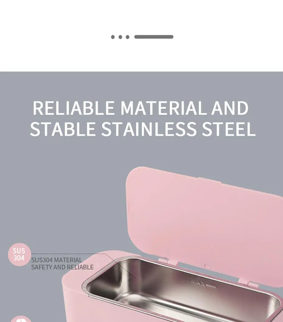 Mini Ultrasonic Cleaner 450ml 42kHz Jewelry Glasses Cleaning Machine Intelligent Control Ultrasonic Cleaner Bath