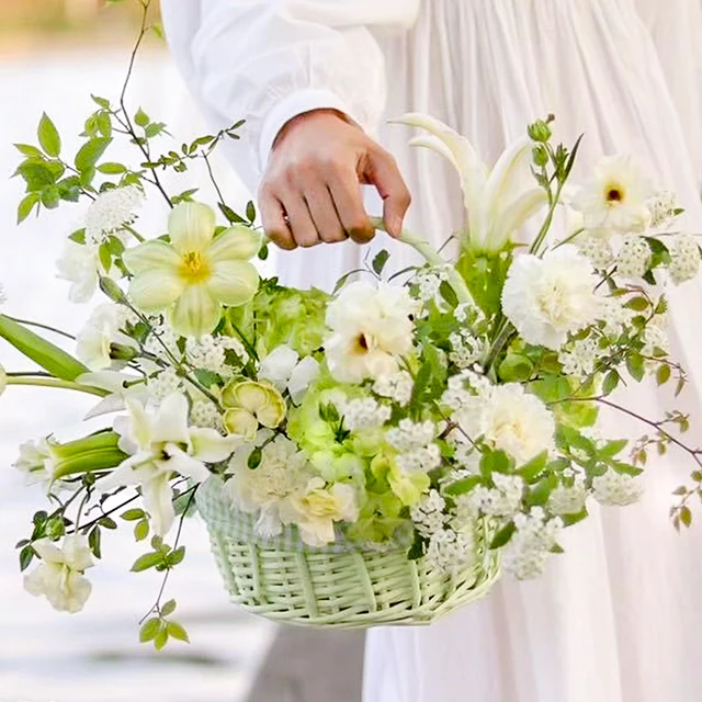 Cesta de mimbre ovalada, cesta de flores elegante, cesta de boda, cesta de  exhibición, cesta de sauce ovalada, cesta de mimbre tejida a mano, cesta de  reunión -  México