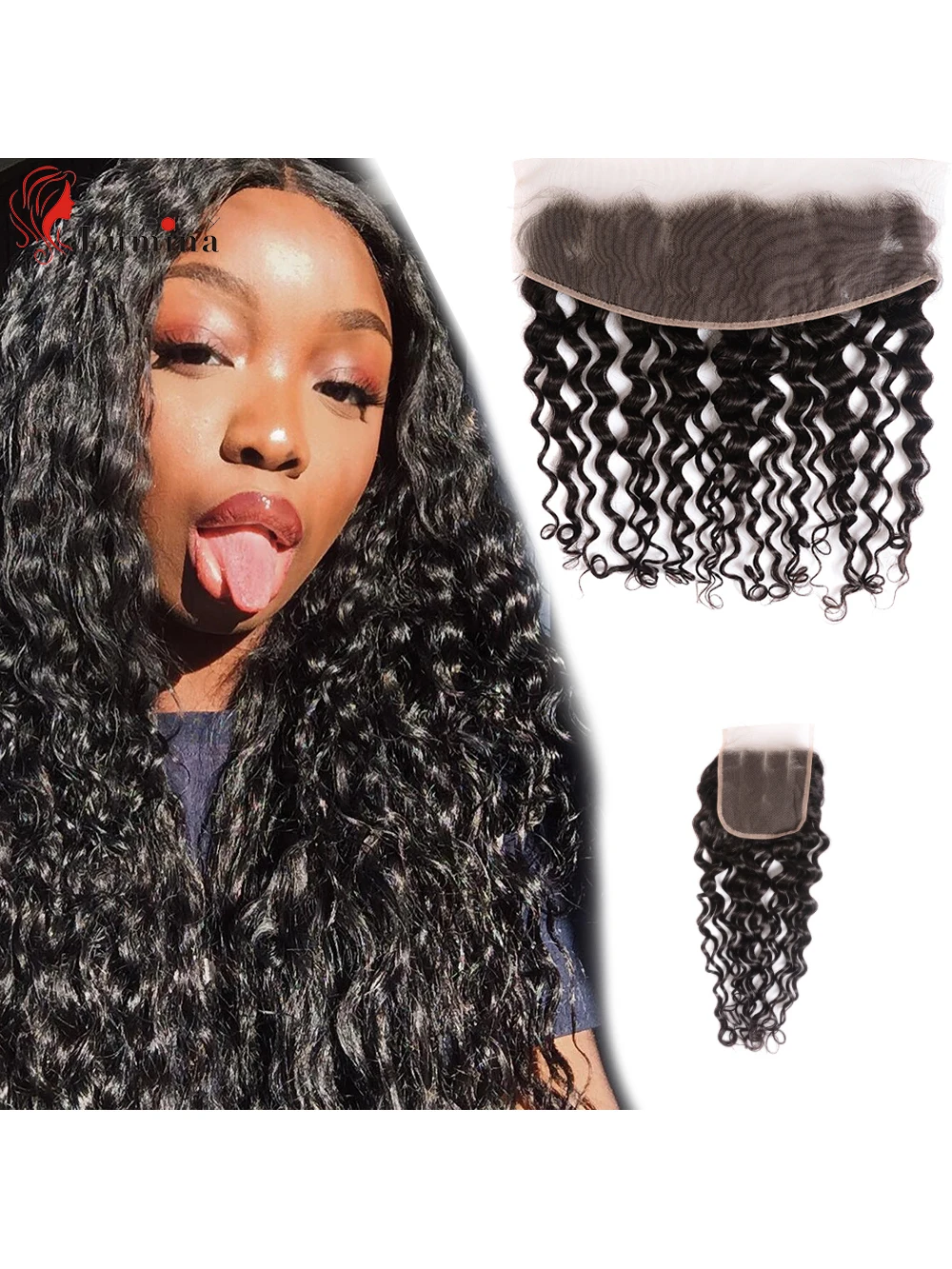 Onda de Água Fechamento do Laço Arrancado com o Cabelo do Bebê Frontal Cabelo Brasileiro Transparente Pré 100% Humano Remy 13x4 3 Computers & Electronics