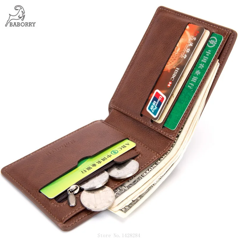 

Fashion Men's Wallet Zipper Short Anti-theft RFID Mony Bag Card Holder Male Bank Cardholder Case Top Quality PU Leather Purse