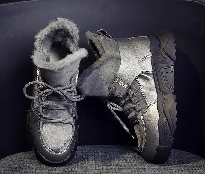 Женские зимние ботинки; Новинка года; модные ботинки из хлопка на толстой подошве; бархатные зимние теплые ботинки martin на толстой подошве