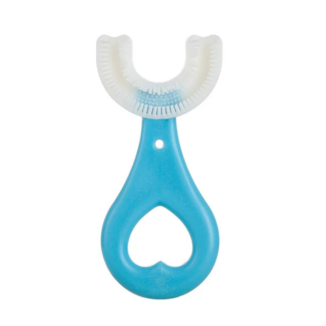 U Shaped Toothbrush 2-12 Ages Kids Toothbrush U-Shape Infant Toothbrush with Handle Silicone Oral Care Cleaning Brush for Baby 01