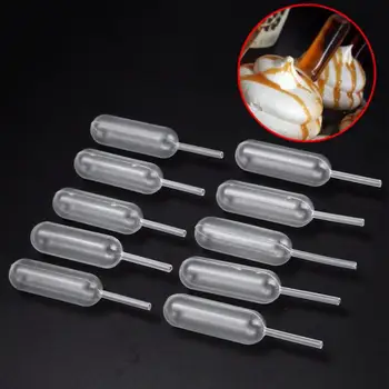 

50pcs/set 4ml Strawberry Cupcake Chocolate Ice Cream Disposable Polyethylene Squeeze Kitchen Transfer Pipettes Straw Dropper