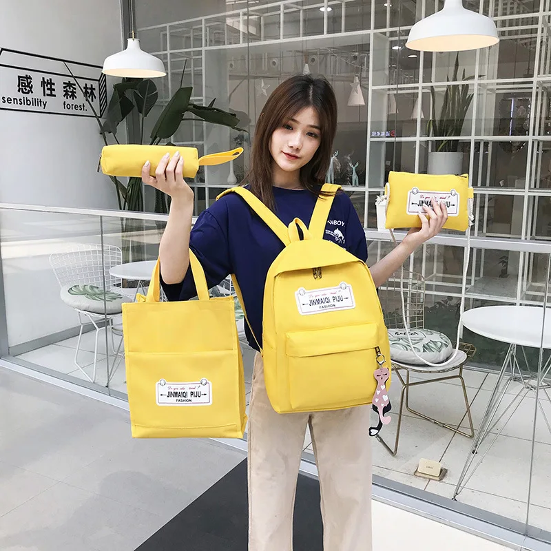 

Women's Canvas Assortments Backpack Korean-style Fashion Shoulder Bag Student Durable Versatile School Bag