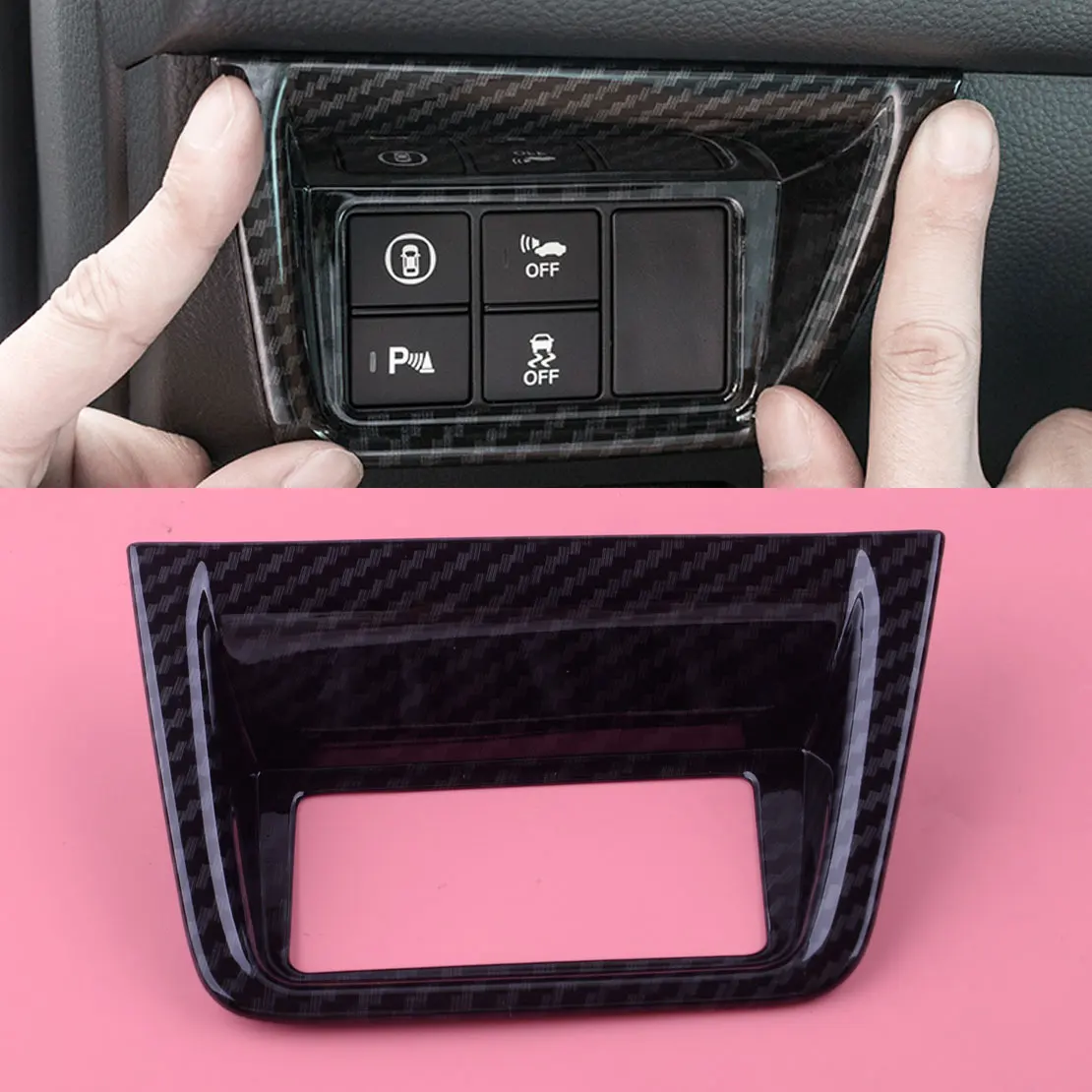 

DWCX New ABS Carbon Fiber Style Car Left Console Function Button Trim Moulding Styling Fit for Honda Accord 2018 2019