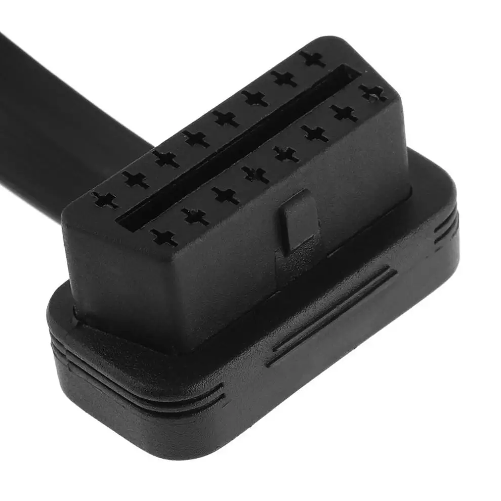 OBD II OBD2 90 градусов 16 Pin штекер для двойной 16 Pin разъем кабель адаптер с 58 см Линия для авто автомобиля диагностический инструмент