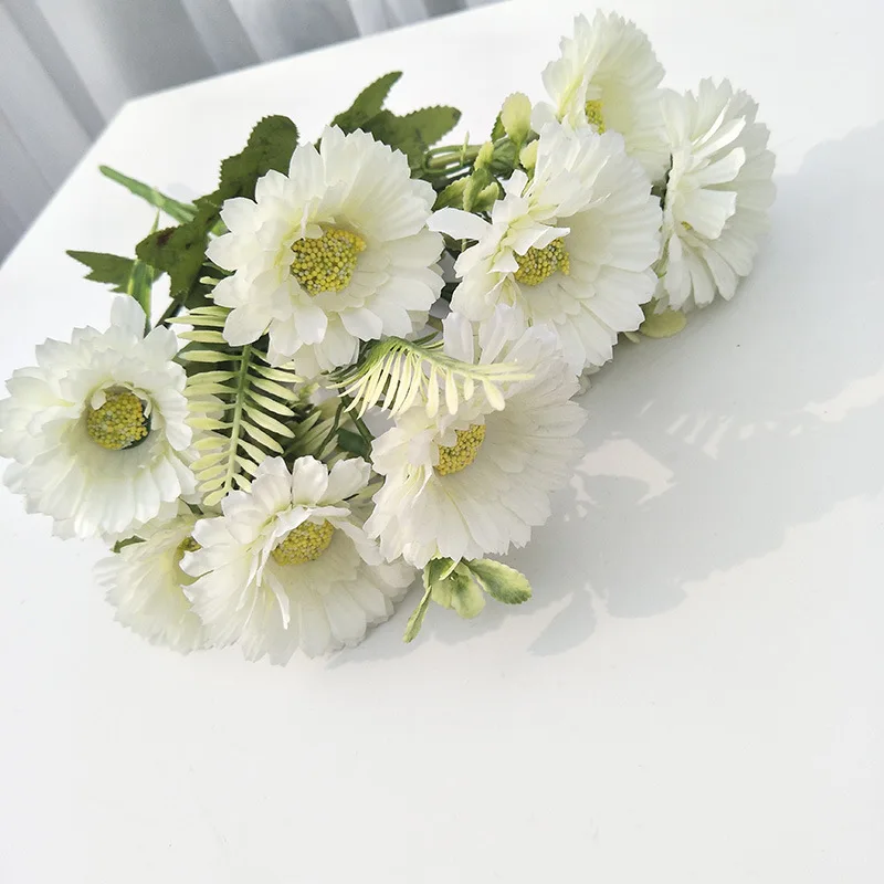 10Head Simulation Gerbera Bunches Home Wedding Decoration Flowers Artificial Flower Set Simulation Plant Pot QW74 (1)