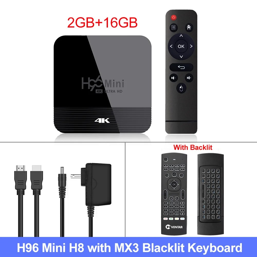 2G16G MX3 H96 мини H8 Android 9,0 ТВ приставка 2 Гб 16 Гб Rockchip RK3328A 1080p 4K медиаплеер двойной Wifi Google Play Store Netflix Youtube 1G8G - Цвет: 2G16G MX3