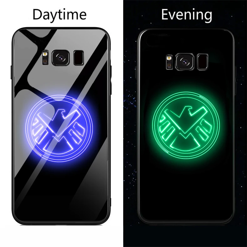 Роскошный светящийся стеклянный чехол для телефона Marvel Мстители для samsung Galaxy Note 10 8 9 S8 S9 S10 E 5G Plus Deadpool Venom