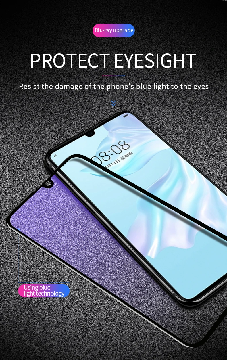 Закаленное стекло для HUAWEI P30 Pro HUAWEI P30 Honor HD, защита от синего излучения на весь экран, защитная пленка, стекло для телефона HUAWEI