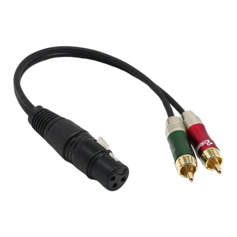 3-Pin XLR Female to 2 RCA Socket Audio Cord Converter Splitter Wire 30cm 12'