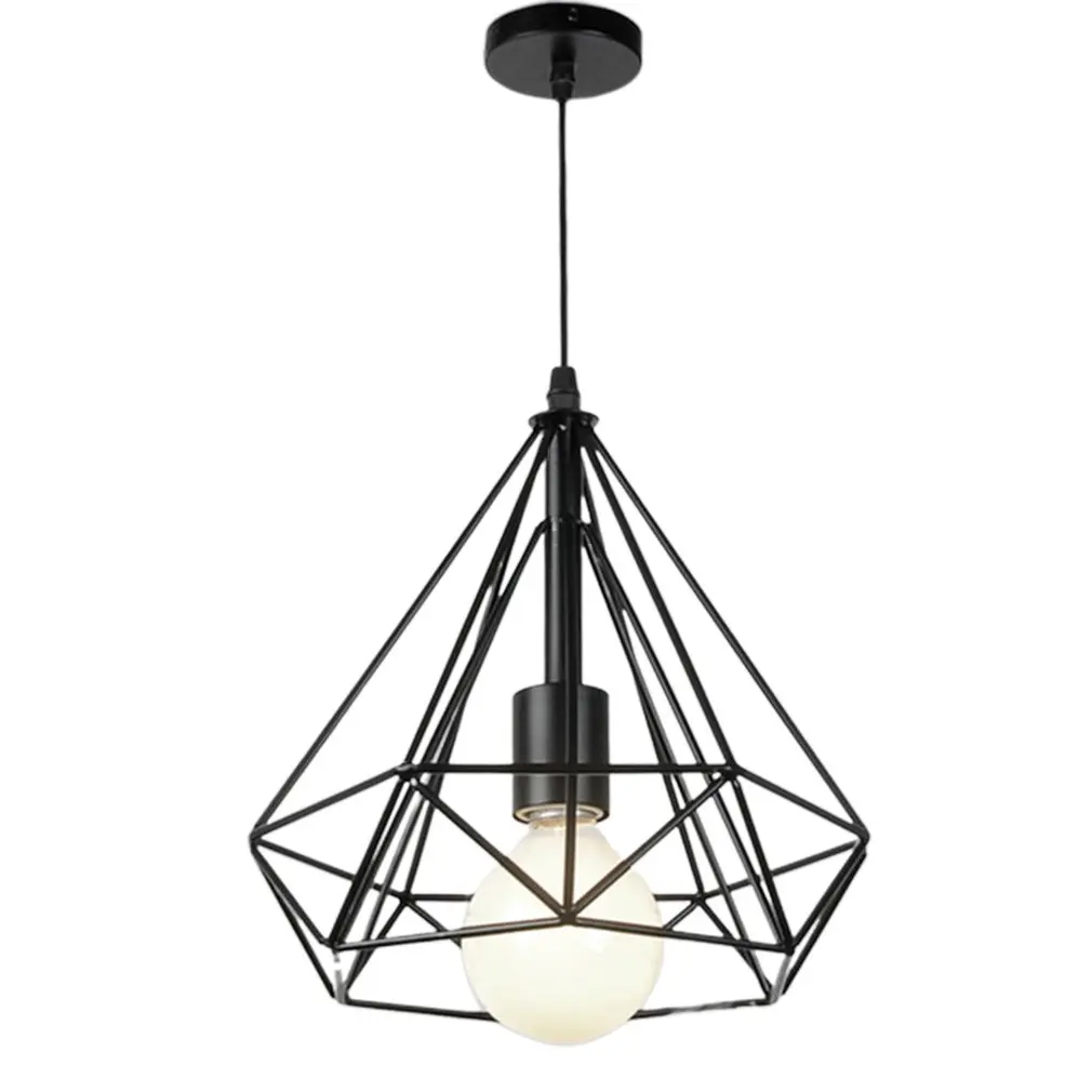 

Restaurant Chandelier Iron Wrought Geometric Personality Bar Clothing Store Creative Simple Hanging Line Lamps Diamond Lamp