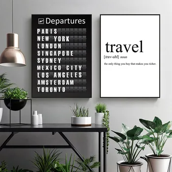 

Quotes Canvas Painting Wall Art Black And White Art Posters Travel Poster Print Nordico Wall Pictures For Living Room Decoration