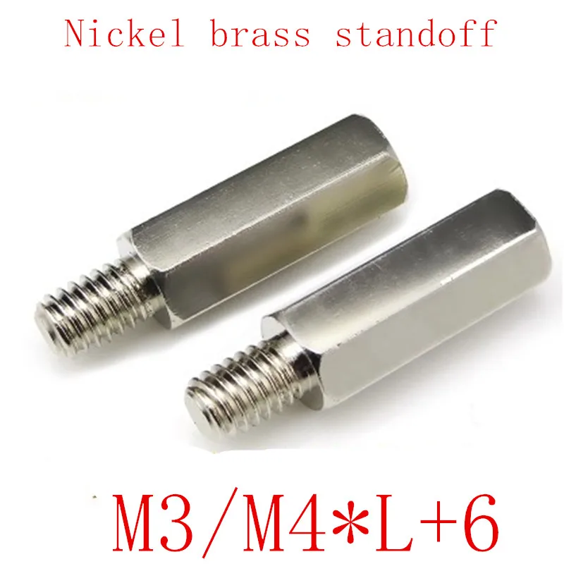 20pcs/10pcs M3 M4 Male To Female Nickel Brass Standoff Spacer M3 Hexagonal Stud Spacer Pillars