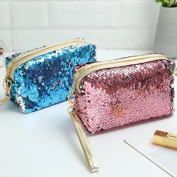 

Make up bag Dropshipping Women Candy color Lady Daily Use Clutch Bag Women Cosmetic Bag Sequined Trevel Makeup Storage Bag
