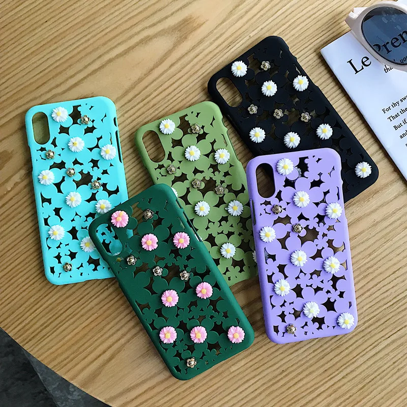 

Hollow Flower Half Pack Hard Shell Thin Phone Case For iPhone Xs MAX XR 6.1" Xs 8 7 Plus