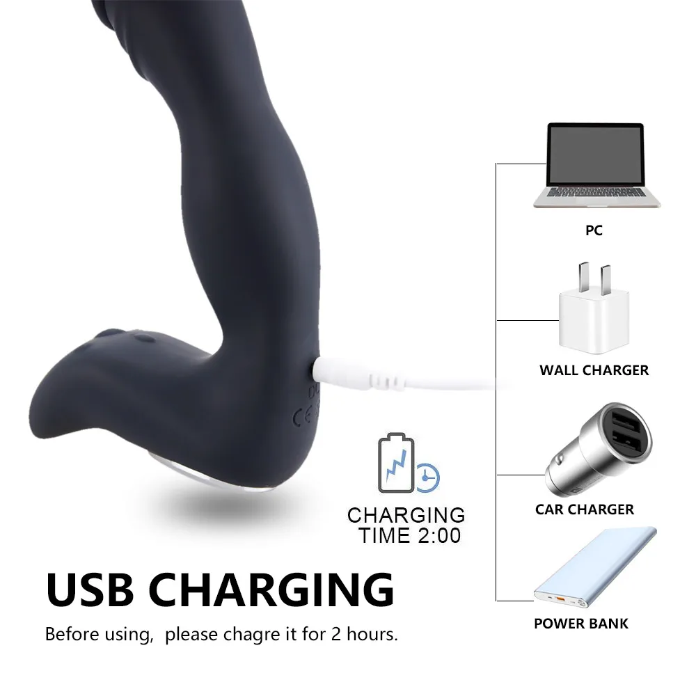 Vibrating Prostate Massager Men Anal Plug Waterproof 10 Mode Powerful Motors Anal Vibrator Toys for Adults Gay (6)