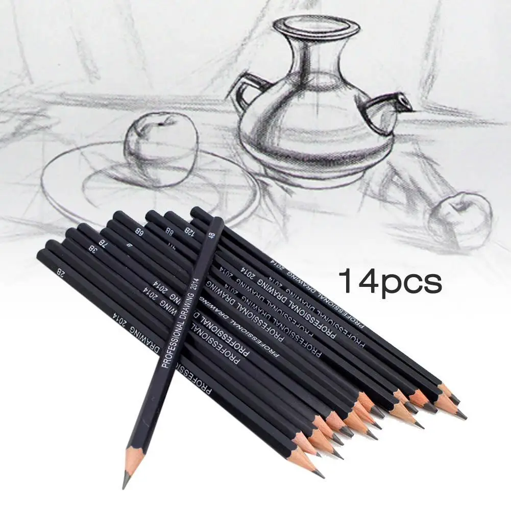 

Pro 14 Fine Art Drawing Non-toxic Oil Base Pencils Set For Artist Sketching