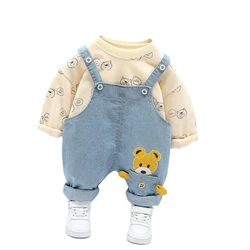 Vêtements de dessin animé pour bébés, t shirt et pantalon, nouvelle collection printemps automne pièces/ensembles pour garçons et filles, vêtements décontractés pour nourrissons 