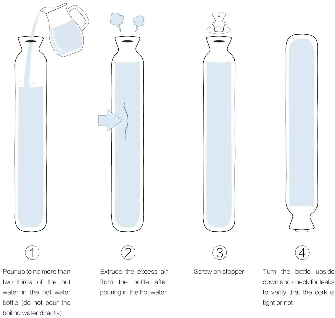 1000ml Knitted Long Hot Water Bottles Bandage Waist Women Winter Hand Warmer Heater Pain Relief Hand Feet Bed Hot Water Bag Gift