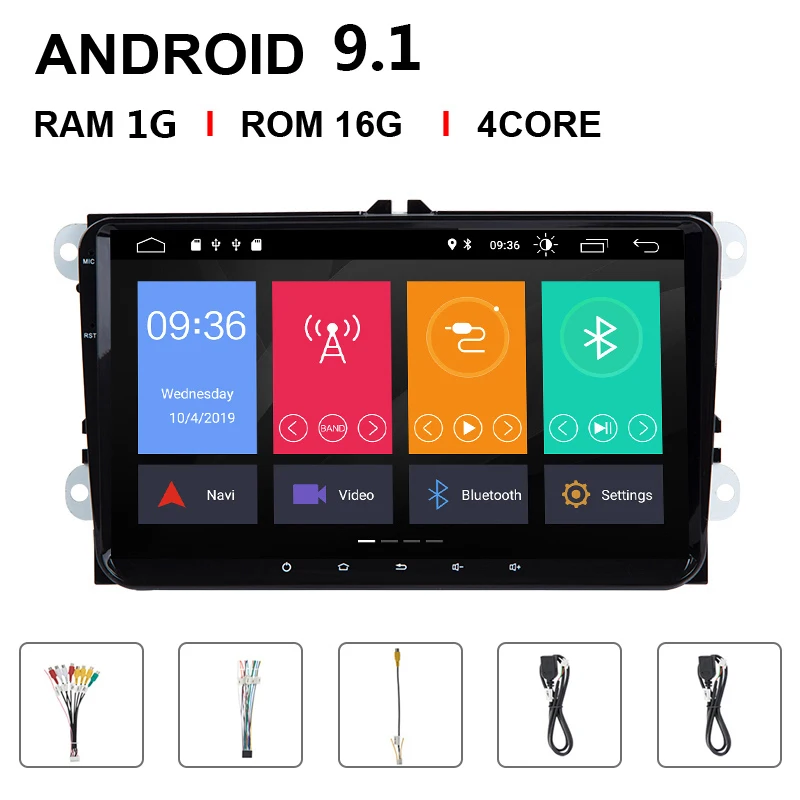 Android 9,1 2 Din автомагнитола 9 ''2Din универсальный автомобильный Автомагнитола gps мультимедийный плеер для Фольксваген Поло ПАССАТ Гольф Джетта - Цвет: 1 16G
