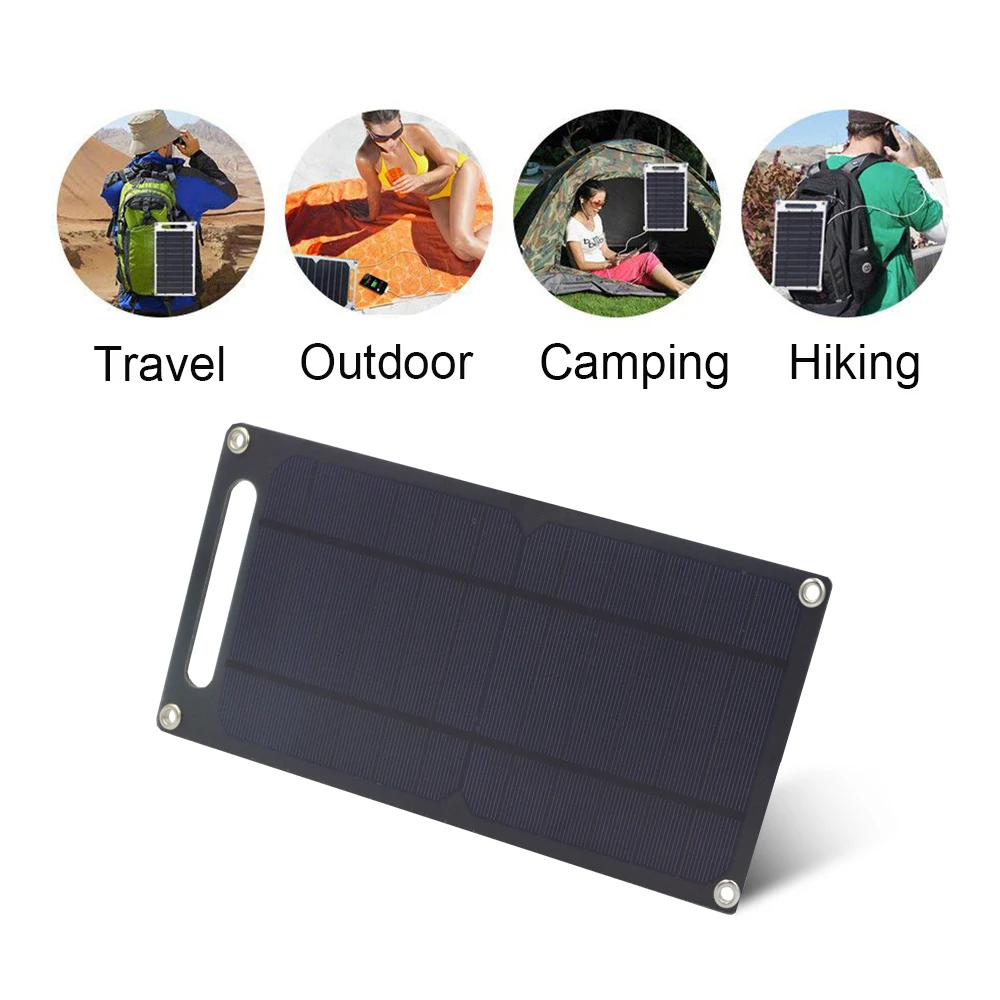 ELEGEEK Solar Panel Charger 6W 5V USB Output Solar Charger Portable Solar Battery Chargers Charging for Phone for Hiking Outdoor