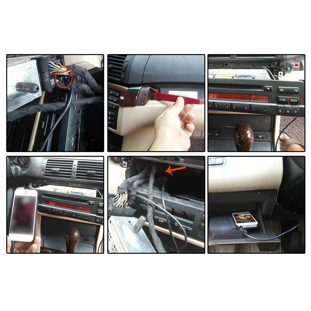 For BMW E39 E53 X5 E46 Adapter Cable Car AUX In Input Interface Accessories ► Photo 3/4