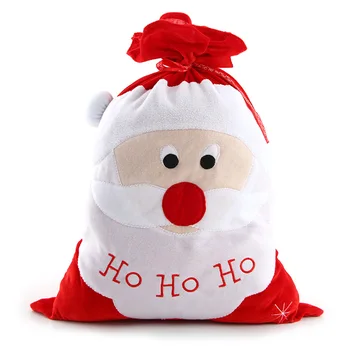 

2020 New Year Christmas Candy Bag Large Capacity Snack Candy Organizer Handbag For Kid Santa Claus Drawstring Bag