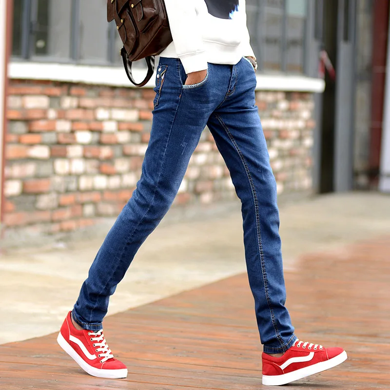 

2018 Autumn New Style Thin Jeans Men's Elasticity Straight Slim Young And Middle-aged Autumn Casual Pants