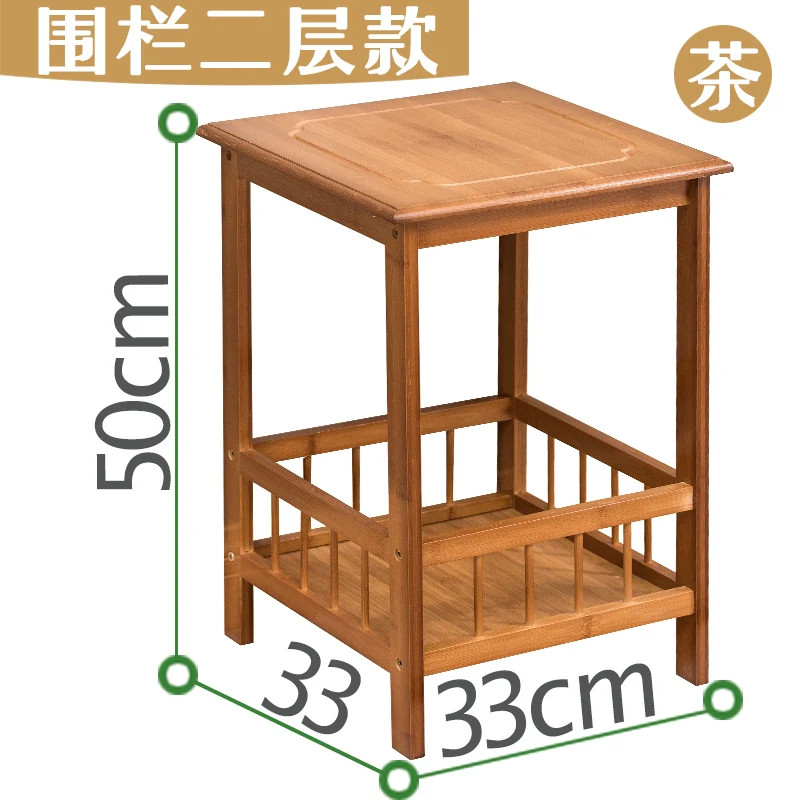 2-4 слоя деревянная бамбуковая Цветочная полка для гостиной Простая Стойка для аквариума для хранения ванной комнаты Органайзер держатель для дивана журнальный столик - Цвет: 2 layer-dark color