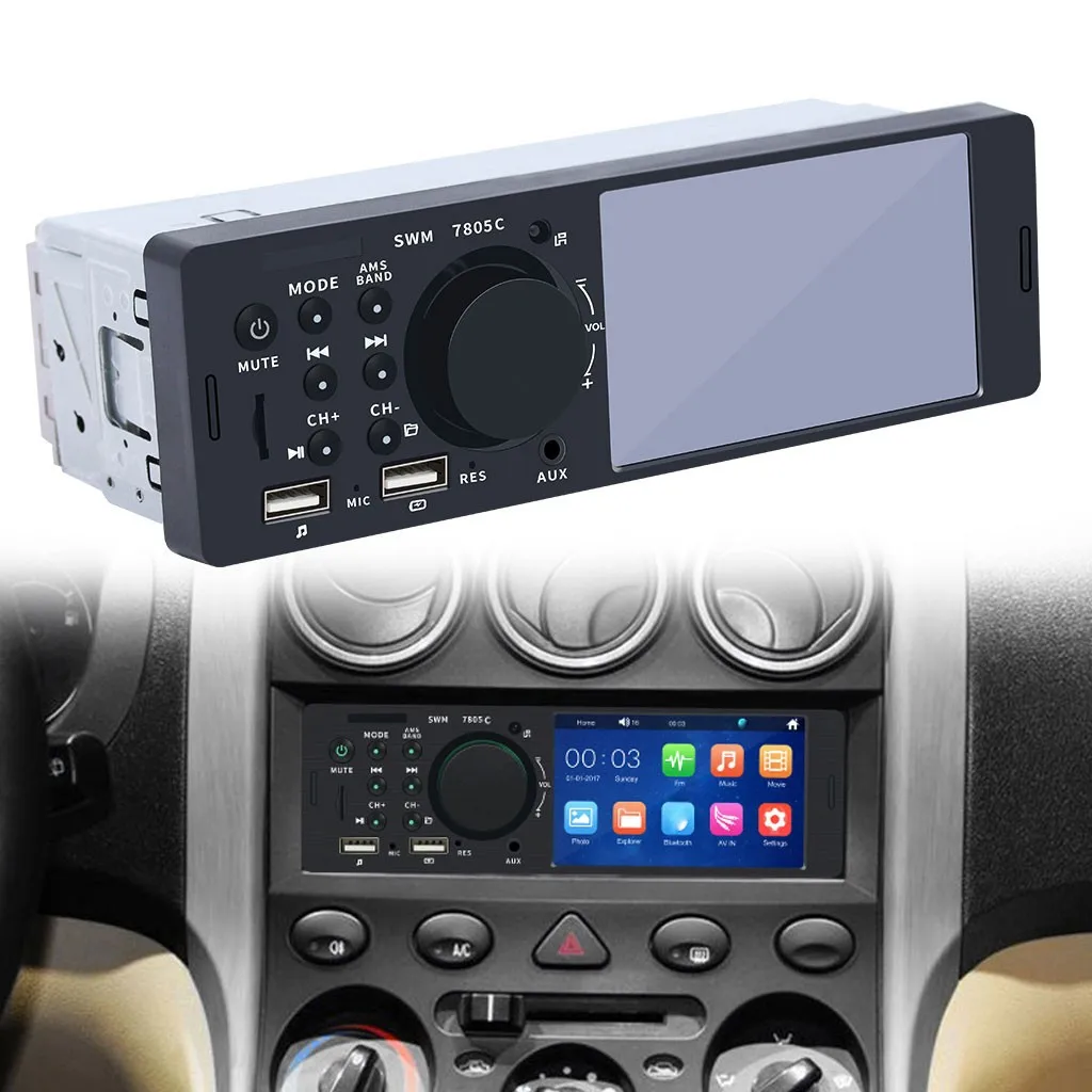 Автомагнитола AMPrime 4022D 4," 1 Din автомагнитола аудио стерео USB AUX FM Аудио плеер радиостанция с пультом дистанционного управления автомобильный аудио