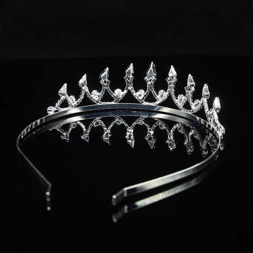 Carddoor Женская головная повязка Хрустальная корона свадебные аксессуары для волос тиары из страз и короны серебряные модные свадебные украшения для волос
