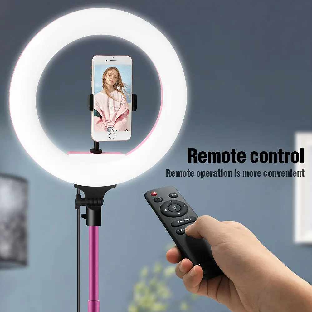 

32cm/12.5inch Control LED Ring Light Photography Ring Lamp with Tripod 1.7M for Beauty Makeup Photo Studio Tiktok Live Stream