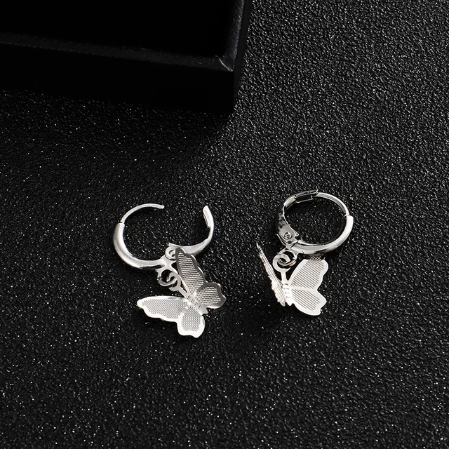 Long Tassel Butterfly Drop Earrings Silver Color 2020 Fashion Hanging Women Earrings Summer Jewelry Girls Party Gift Light Yellow Gold Color