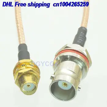 

DHL 50pcs BNC female bulkhead back mount to SMA female bulkhead RG316 pigtail 3FT cable 22j