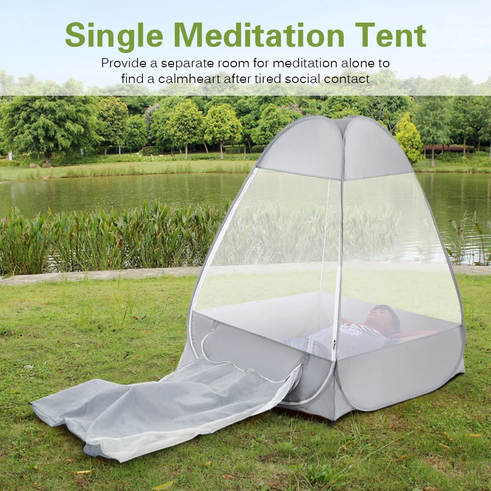 

Hot New Outdoor Mesh Tent Mosquito Net Meditation Camping Tent Single Sit-in Free-standing Shelter Cabana Outdoor Mosquito Beach