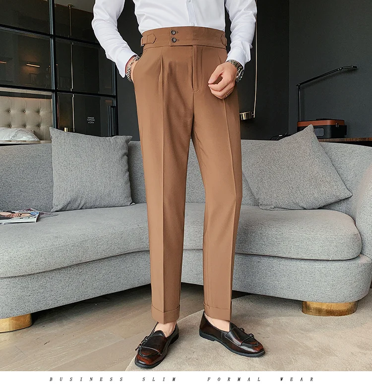 2021 moda negócios casual masculino escritório calças