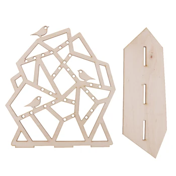 

Wood Block Bird Earrings Necklace Display Rack Organizer Women Jewelry Stand