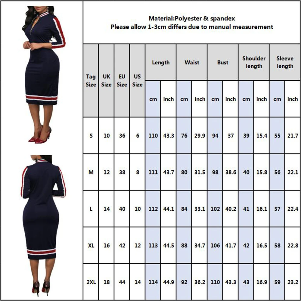 Elegant ladies side striped bodycon dress color matching stretch office dresses zipper black dress