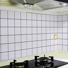 Клейкая бумага для кухни водостойкая маслостойкая самоклеящаяся настенная бумага белые наклейки на стену для шкаф над плитой бытовая толстая бумага