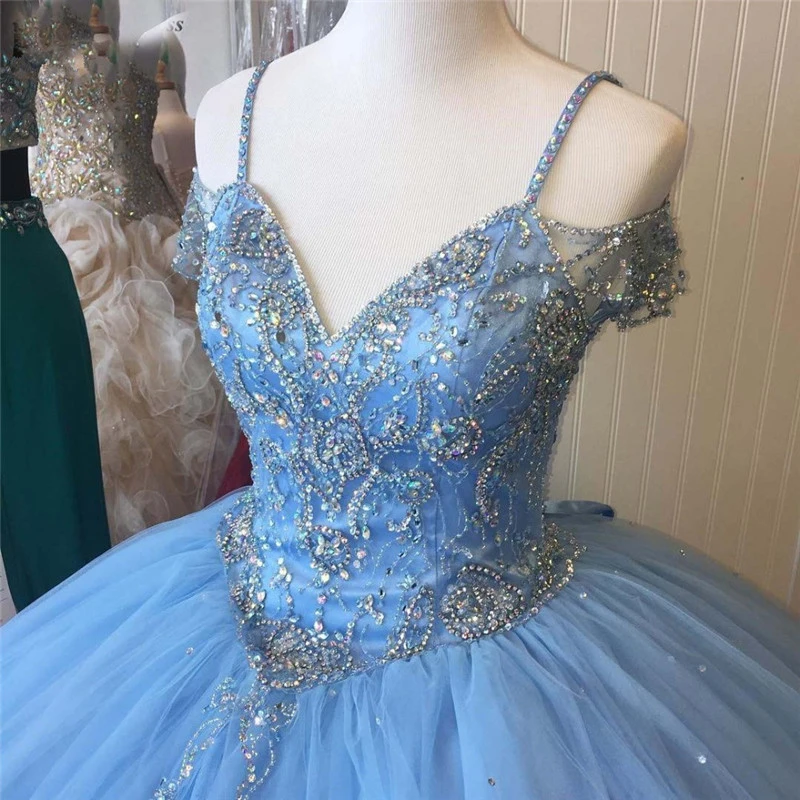 baby blue puffy dress