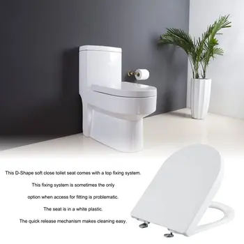 

Standard Design WC Coupled Toilet Top Fixing Seat D Shaped Soft Close Back to Wall Bathroom Home Use Accessories