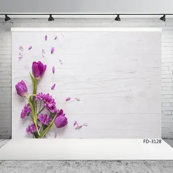

Flower Petal White Wooden Board Floor Photo Background Photocall Child Photography Backdrops Props Studio Shoot For Baby Newborn