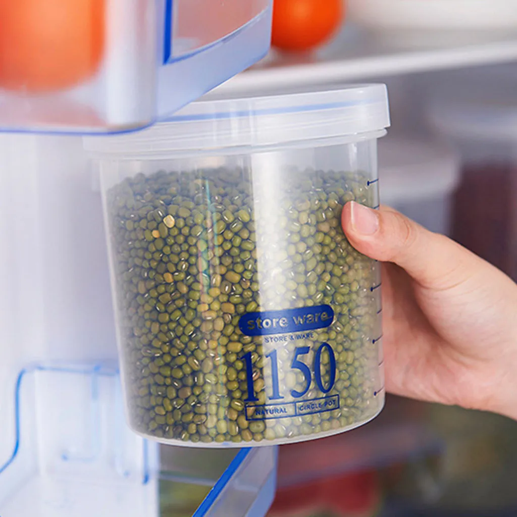Диспенсер прозрачный кухонный пищевой для зёрен резервуар для хранения пластиковый контейнер с крышками герметизация горшок молочный порошок шкафчик для закусок банка