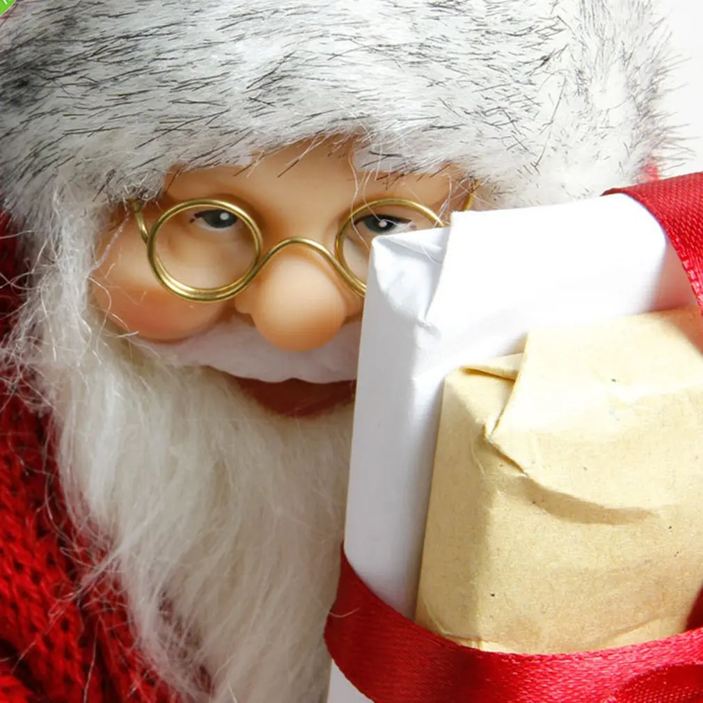30cm Christmas Ornament Simulated Santa Claus Doll Old Man Plush Figurine Animated Doll Decoration
