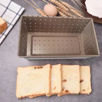 

Carbon Steel Toast Mold Golden Non-stick Baking Tray (Leakage Design) Durable and Easy to Clean