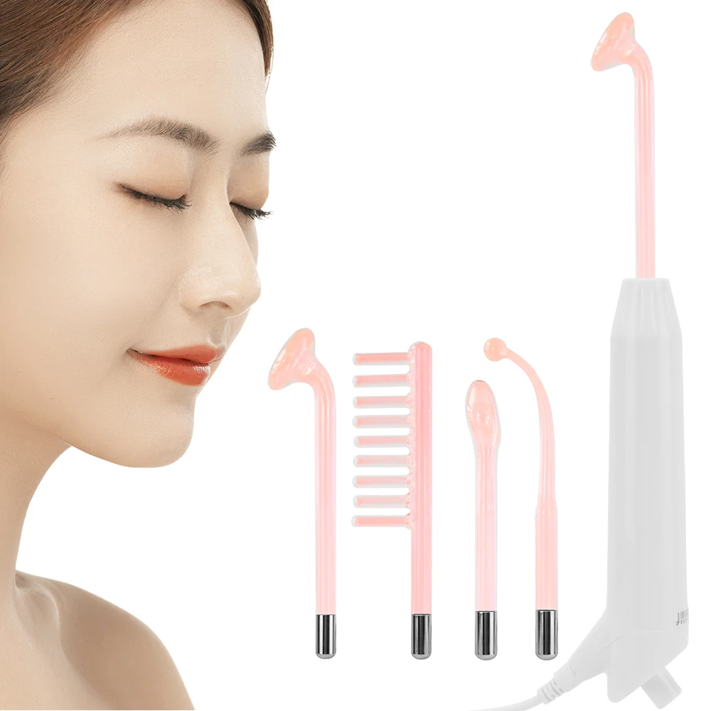 Electrode Glass Tube Violet Purple Light High Frequency Facial Machine Spot Acne Remover Skin Care Face Spa Wand Facial Massager